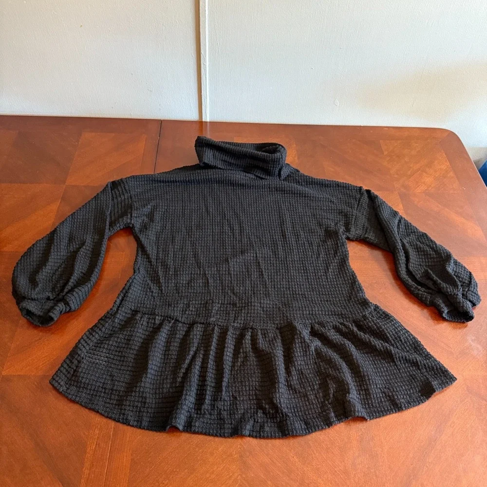 Women's Tunic Pullover Black‎ Cowl Neck small